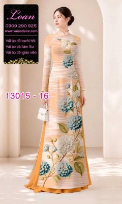 Vải áo dài hoa cẩm tú cầu in 3D-