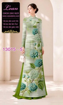 Vải áo dài hoa cẩm tú cầu in 3D-