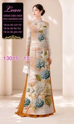 Vải áo dài hoa cẩm tú cầu in 3D