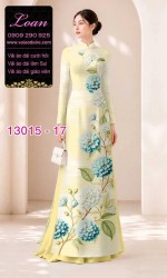 Vải áo dài hoa cẩm tú cầu in 3D