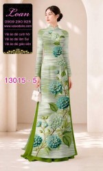 Vải áo dài hoa cẩm tú cầu in 3D