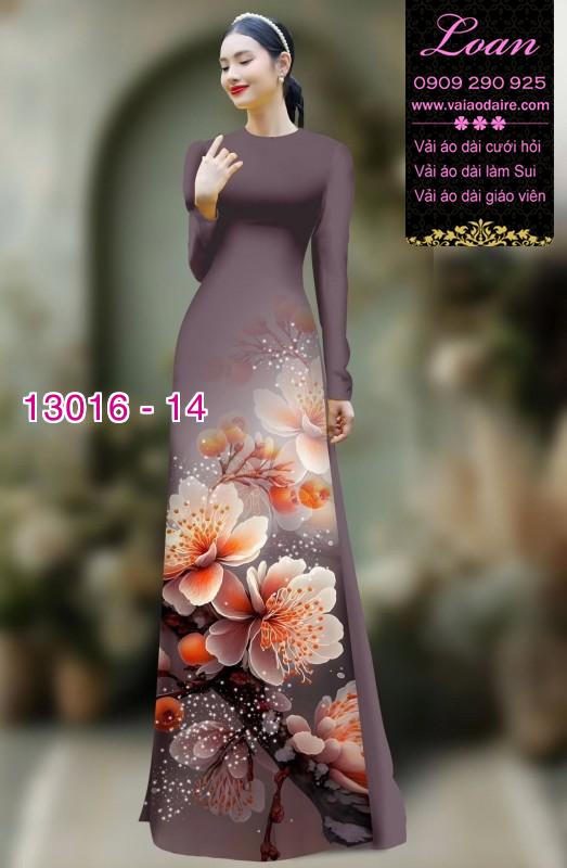 Vải áo dài hoa sứ in 3D
