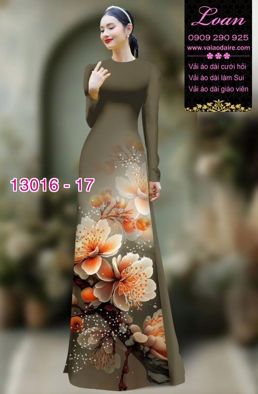 Vải áo dài hoa sứ in 3D