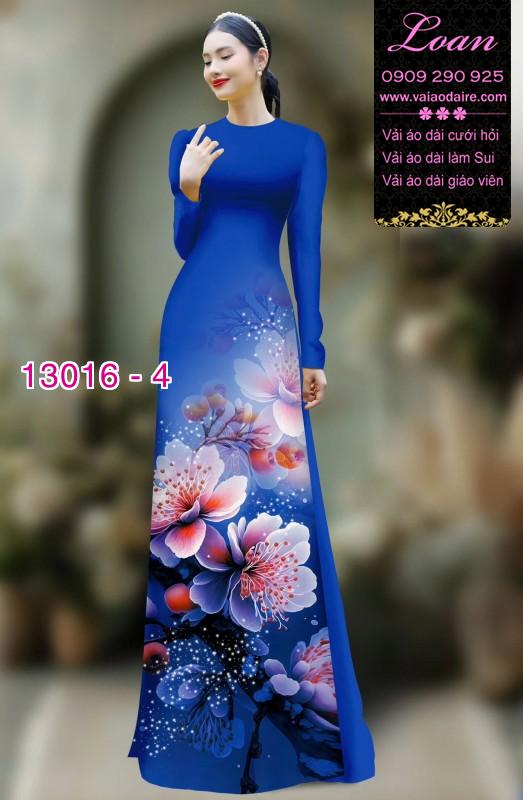 Vải áo dài hoa sứ in 3D