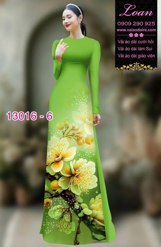 Vải áo dài hoa sứ in 3D