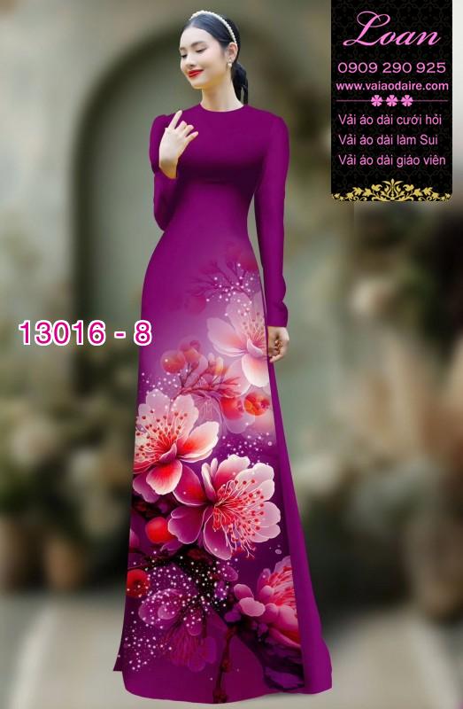 Vải áo dài hoa sứ in 3D