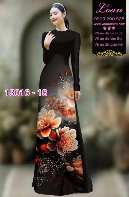 Vải áo dài hoa sứ in 3D-13016