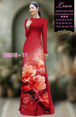 Vải áo dài hoa sứ in 3D-13016