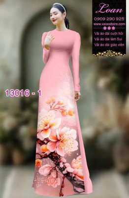Vải áo dài hoa sứ in 3D-13016