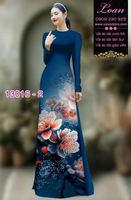 Vải áo dài hoa sứ in 3D-13016