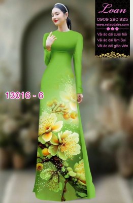 Vải áo dài hoa sứ in 3D-