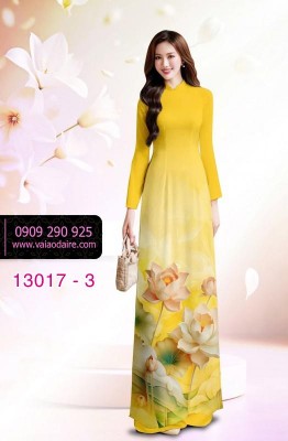 Vải áo dài hoa in 3D-13017
