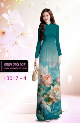 Vải áo dài hoa in 3D-13017