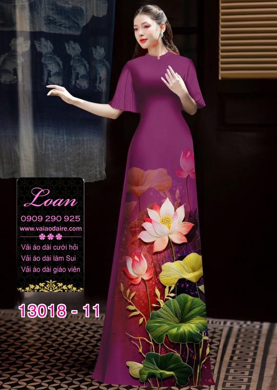 Vải áo dài hoa sen in 3D