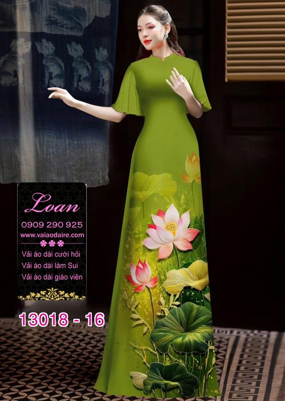 Vải áo dài hoa sen in 3D
