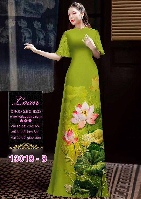 Vải áo dài hoa sen in 3D