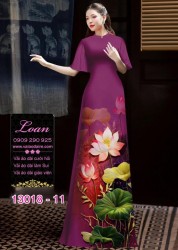 Vải áo dài hoa sen in 3D