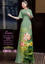 Vải áo dài hoa sen in 3D