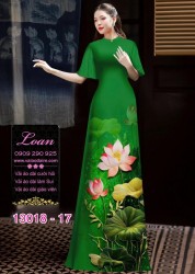 Vải áo dài hoa sen in 3D