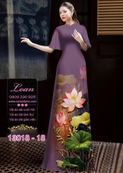 Vải áo dài hoa sen in 3D