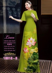 Vải áo dài hoa sen in 3D