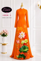 Vải áo dài hoa sen in 3D