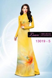 Vải áo dài vệt màu in 3D