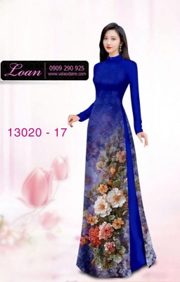 Vải áo dài hoa nhỏ in 3D-13020