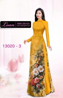 Vải áo dài hoa nhỏ in 3D-13020