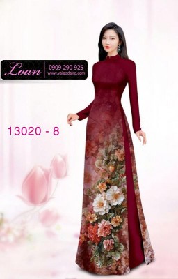 Vải áo dài hoa nhỏ in 3D-13020