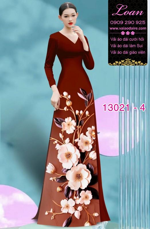 Vải áo dài hoa in 3D