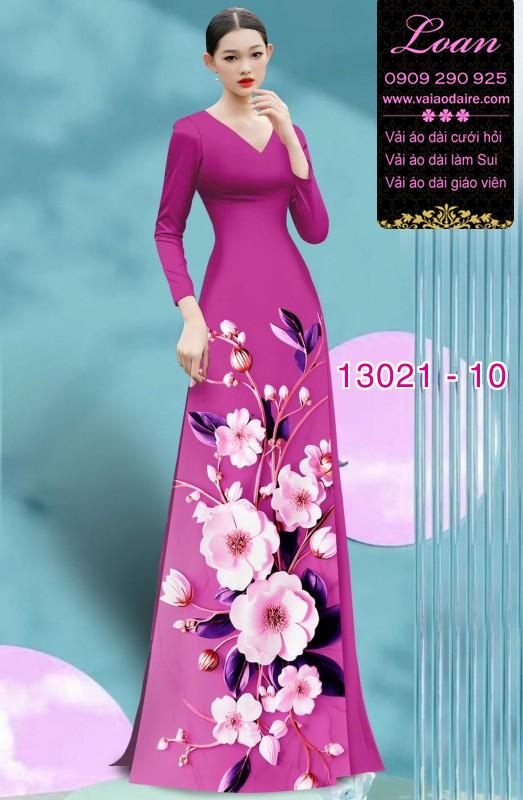 Vải áo dài hoa in 3D