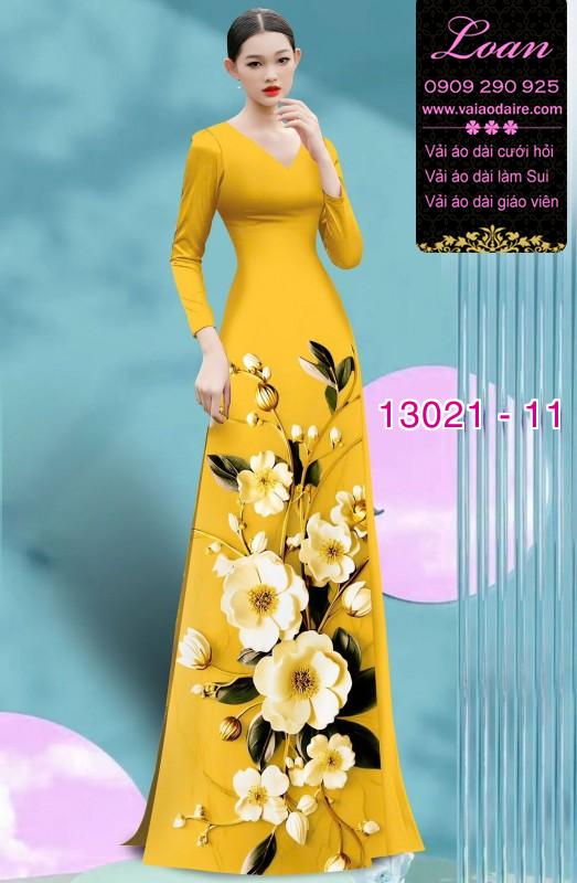 Vải áo dài hoa in 3D