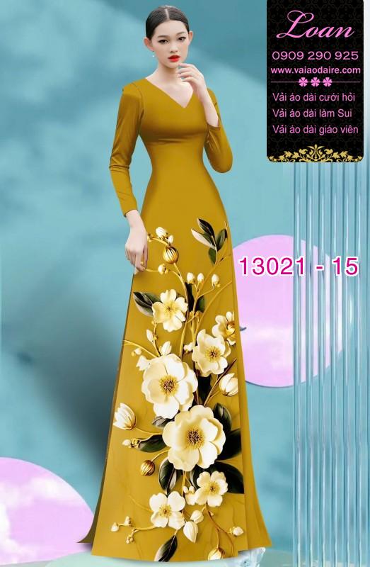 Vải áo dài hoa in 3D