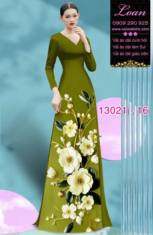 Vải áo dài hoa in 3D