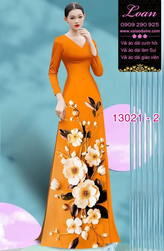 Vải áo dài hoa in 3D