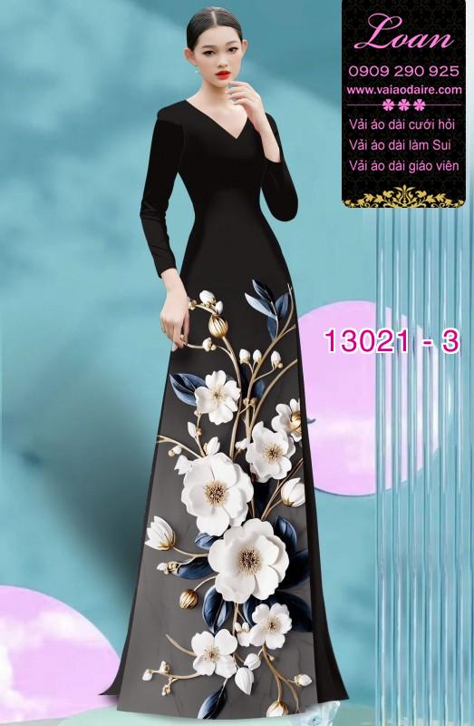 Vải áo dài hoa in 3D