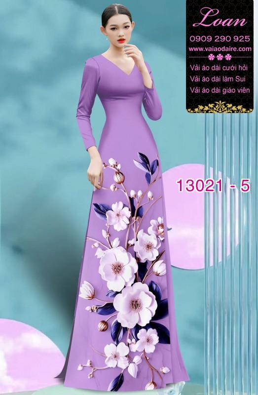 Vải áo dài hoa in 3D