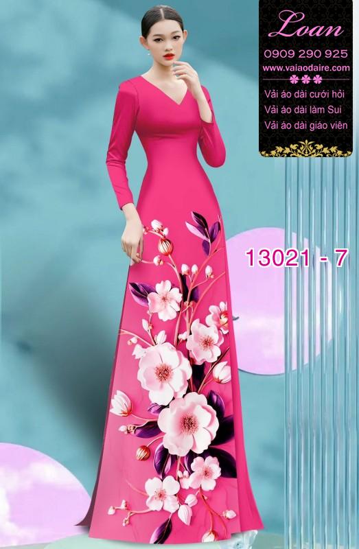 Vải áo dài hoa in 3D