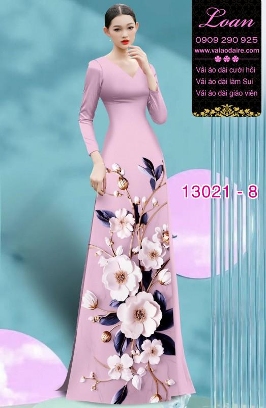 Vải áo dài hoa in 3D