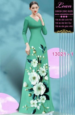 Vải áo dài hoa in 3D-