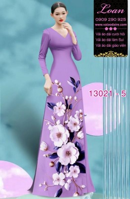 Vải áo dài hoa in 3D-