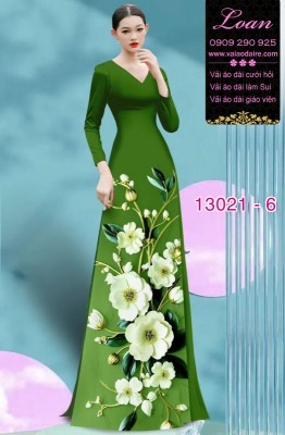 Vải áo dài hoa in 3D-