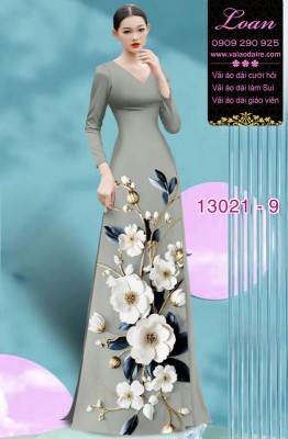 Vải áo dài hoa in 3D-13021