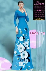 Vải áo dài hoa in 3D