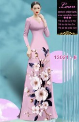 Vải áo dài hoa in 3D