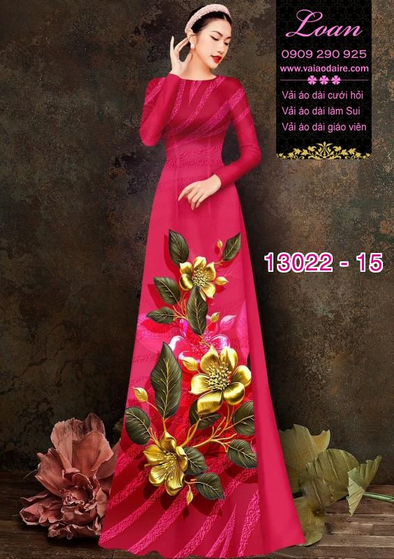 Vải áo dài hoa hồng in 3D