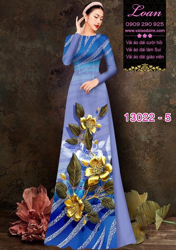 Vải áo dài hoa hồng in 3D