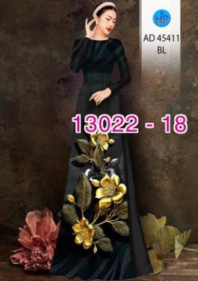 Vải áo dài hoa hồng in 3D-13022