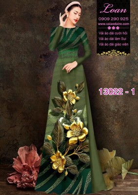 Vải áo dài hoa hồng in 3D-DT 13022